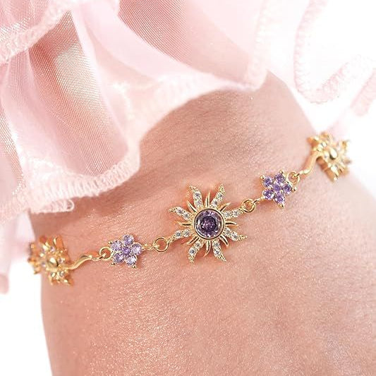 Gold silver sun link bracelet