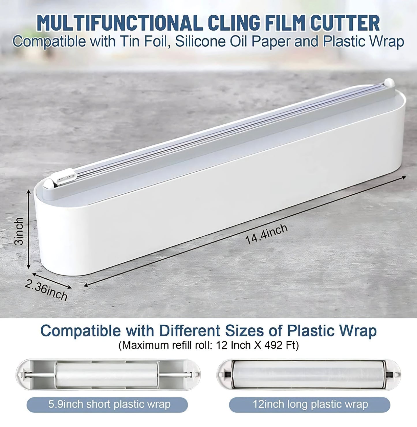 Magnetic Kitchen Wrap Dispenser Pro – One-Hand Precision Foil & Cling Film Cutter Organizer